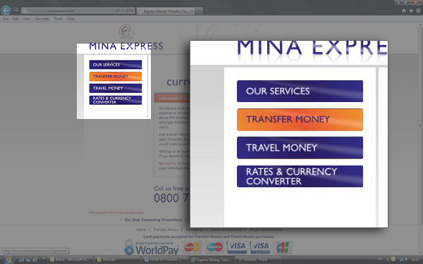 Select TRANSFER MONEY from menu on your left Select TRANSFER MONEY from menu on your left