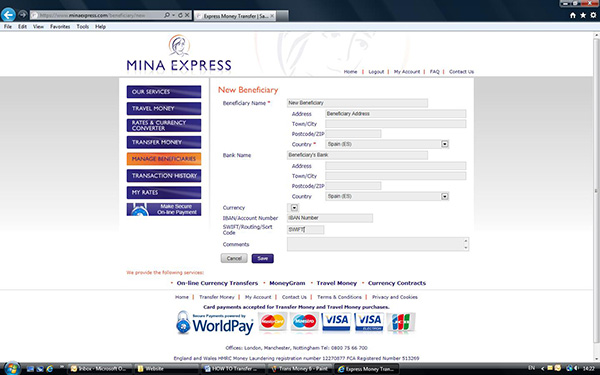 Add or select the Beneficiary you wish to pay Add or select the Beneficiary you wish to pay