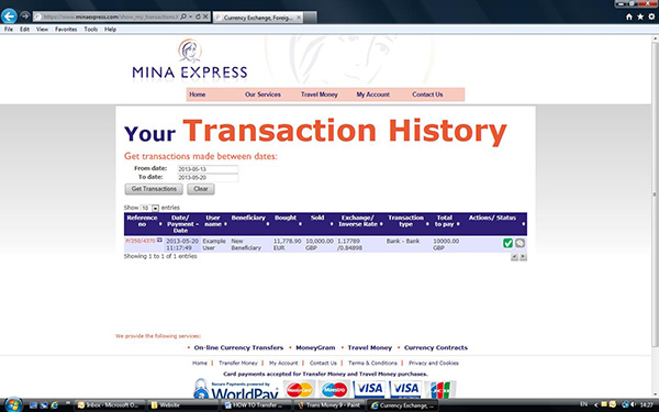 Your Transaction History Your Transaction History